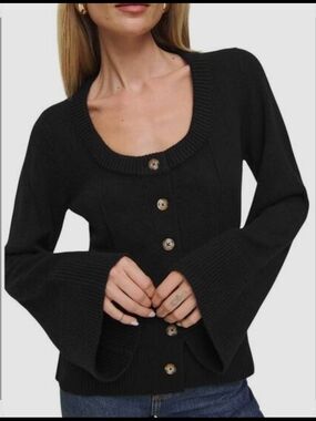 Reformation Karina Regenerative Wool Scoop Neck Cardigan